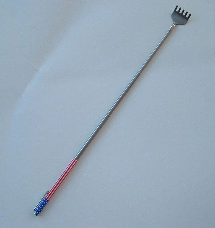 American Flag Telescoping / Telescopic Metal Back Scratcher Clip (MrWholesale)