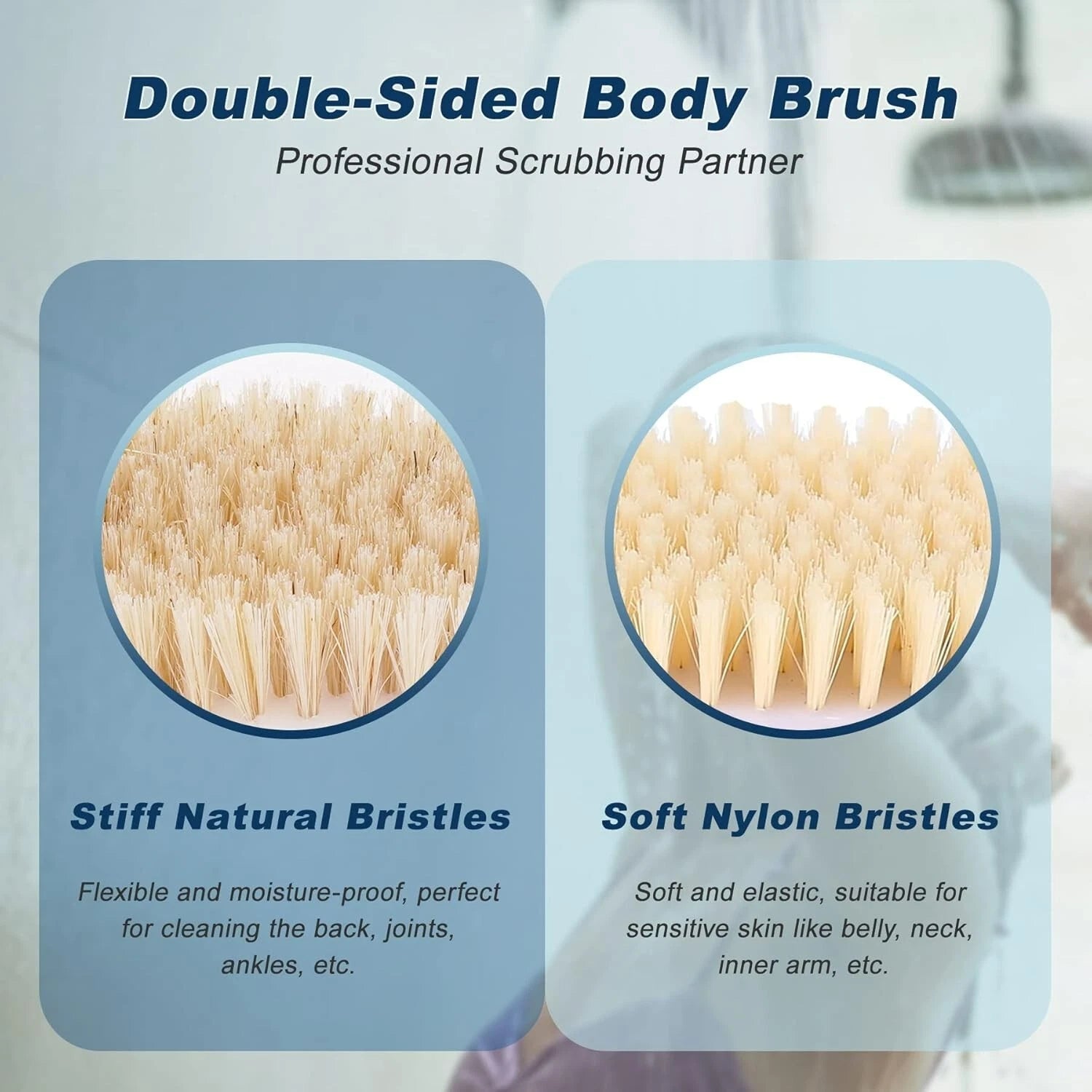 Back Scratcher Double Sided Exfoliating Body Scrubber for Women and Men (Blue)