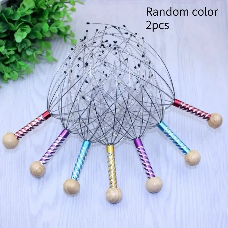 2 x Head Massager Metal Scalp Neck Body Natural Relax Pain Relief Scratcher| UK