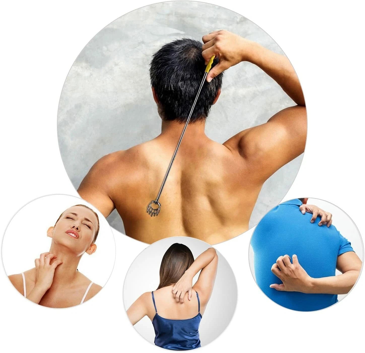 Ohuhu 8 Pack Telescopic Back Scratcher Extendable Back Itching Self Massager