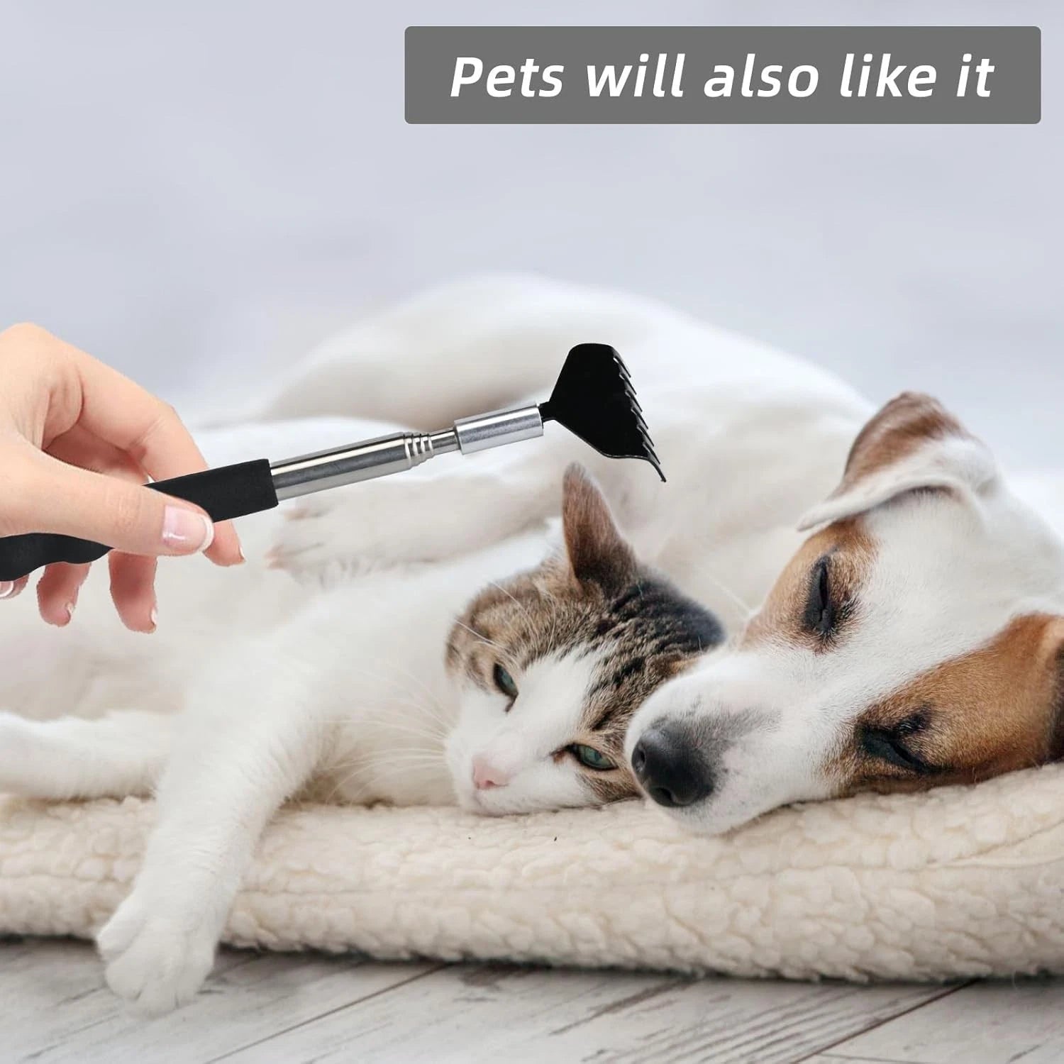 3 Pack Metal Portable Telescoping Back Scratchers with Rubber Handles