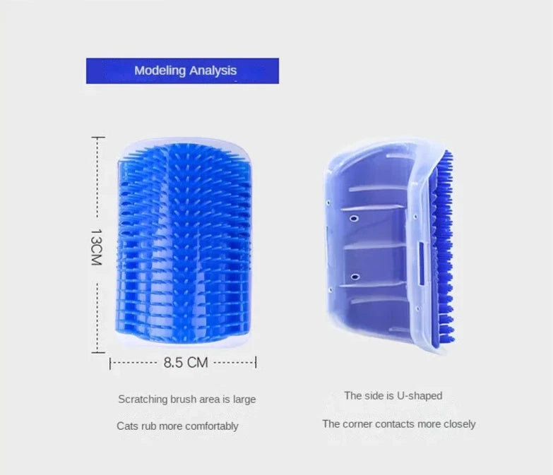 Cat Corner Self Groomer Brush Wall Mounted Cat Scratcher & Massager Comb