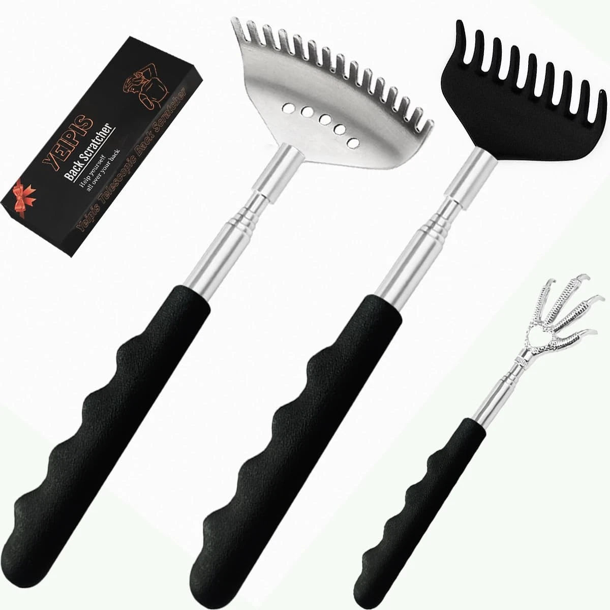 3pcs Upgraded Back Scratcher Massager, Telescoping Back Massage Stocking Stuffer