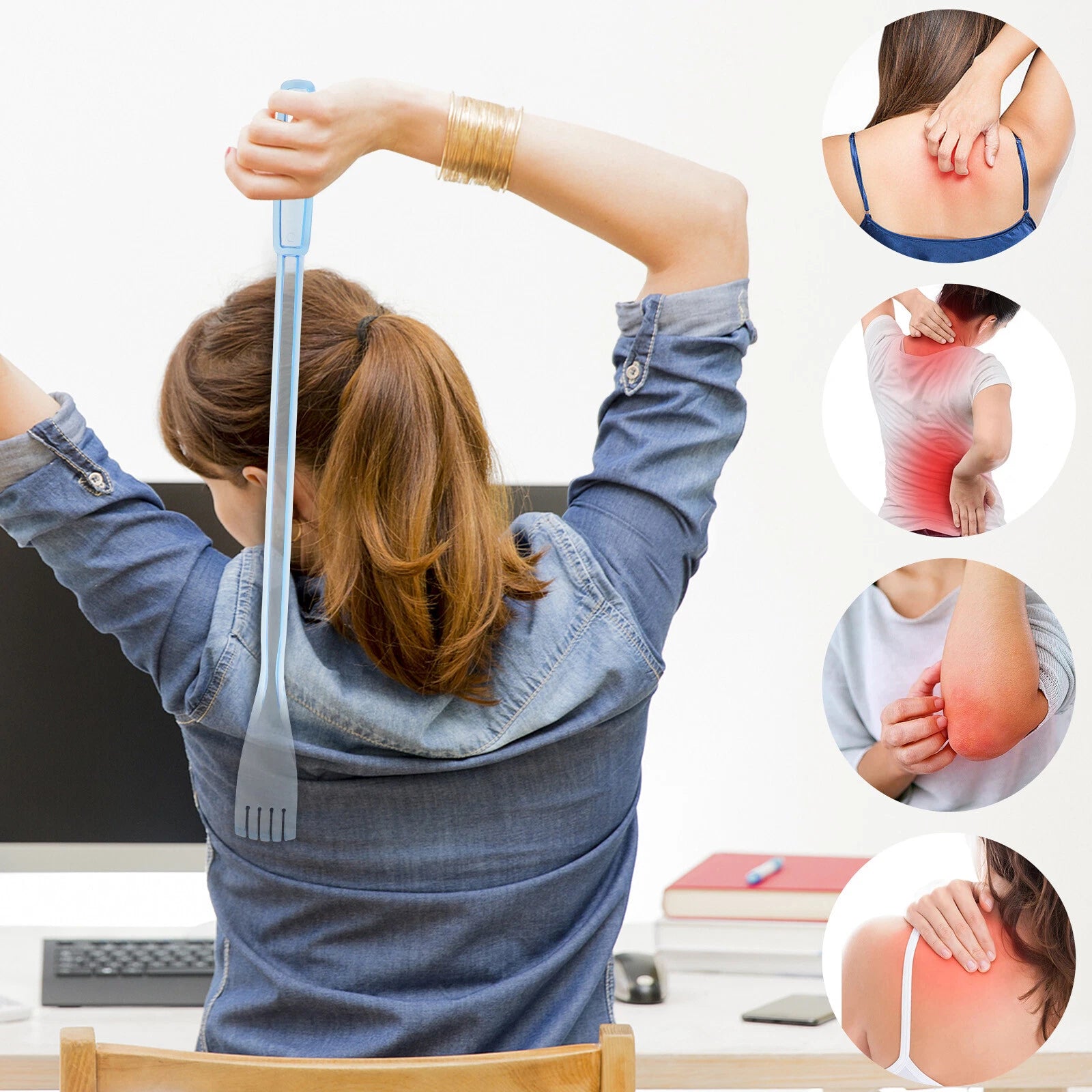 3Pcs Back Scratcher Handheld Claw Extender Body Scraper Massager Easy to Carry