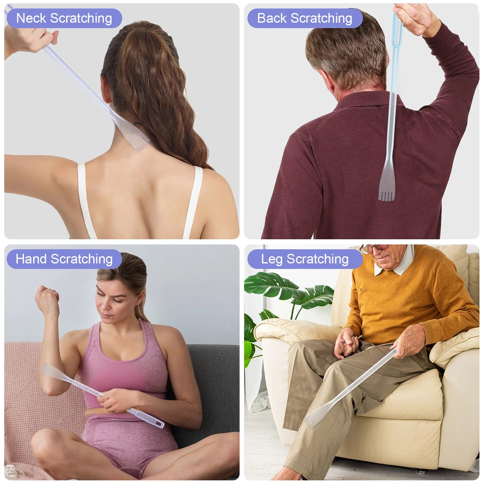 3Pcs Back Scratcher Handheld Claw Extender Body Scraper Massager Easy to Carry