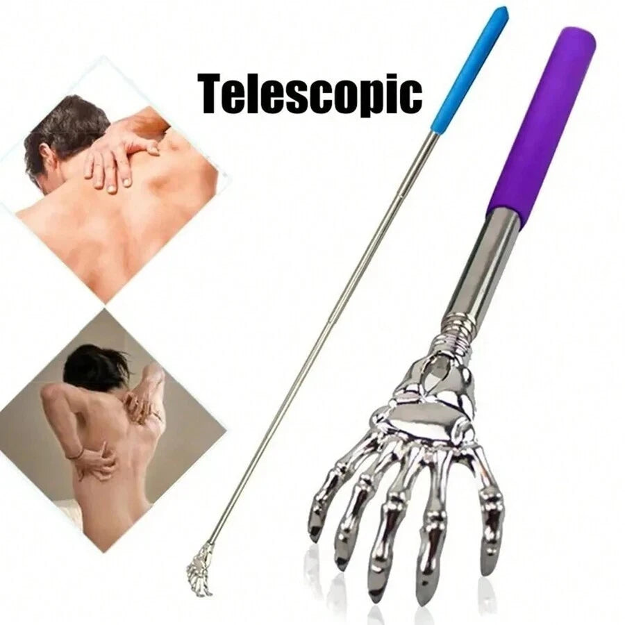 2P Back Scratcher Stainless Steel Back Massager Bear Claw Telescoping Gift Metal