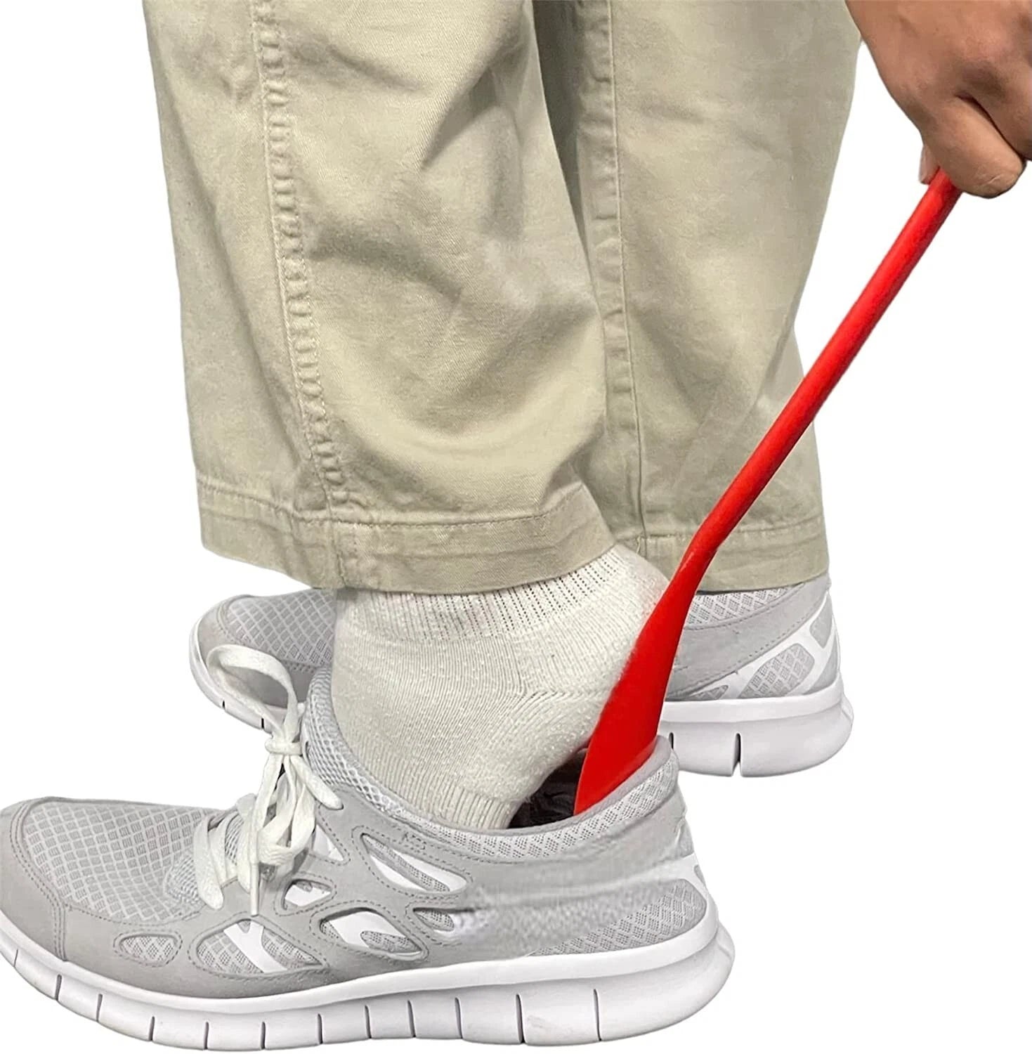 BACK SCRATCHER w LONG HANDLE & SHOEHORN, 19.5" Itch Relief (Assorted Color 2PC)