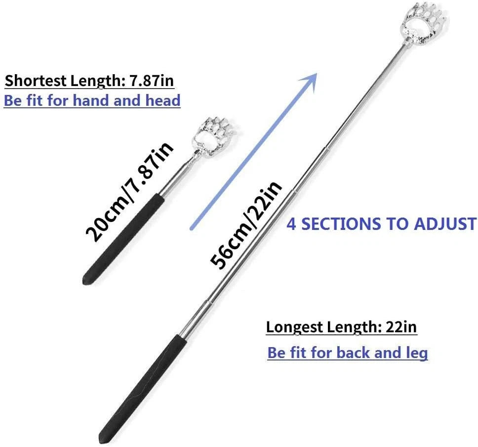 2PCS Back Scratchers, Bear Claw Back Scratcher Extendable Metal Retractable Tele