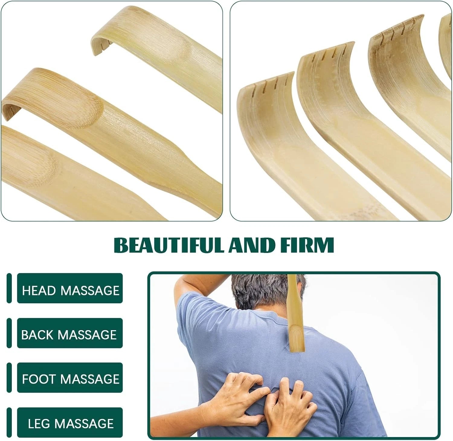 12 PCS Natural Bamboo Back Scratcher Traditional Wooden Back Scratcher,Long Back