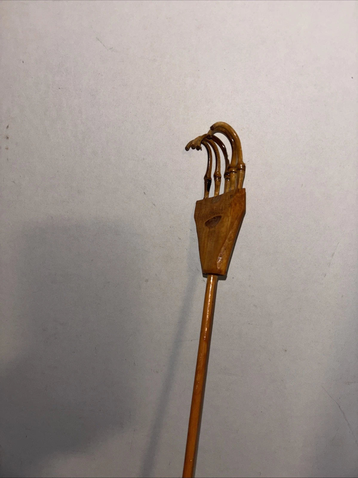 Unique Wooden Back Scratcher- Tines Shaped  Like Finger Bones- 19”-Estate Find