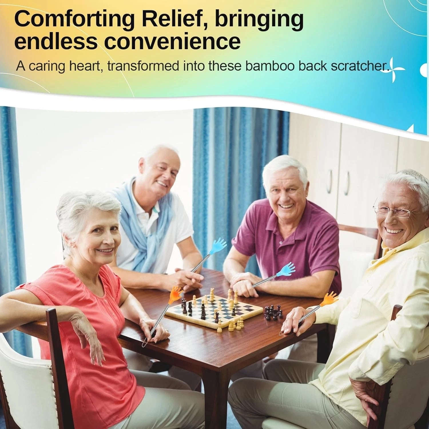 Colorful Extendable Back Scratchers - 100 Pcs in Yellow & Blue for Itch Relief