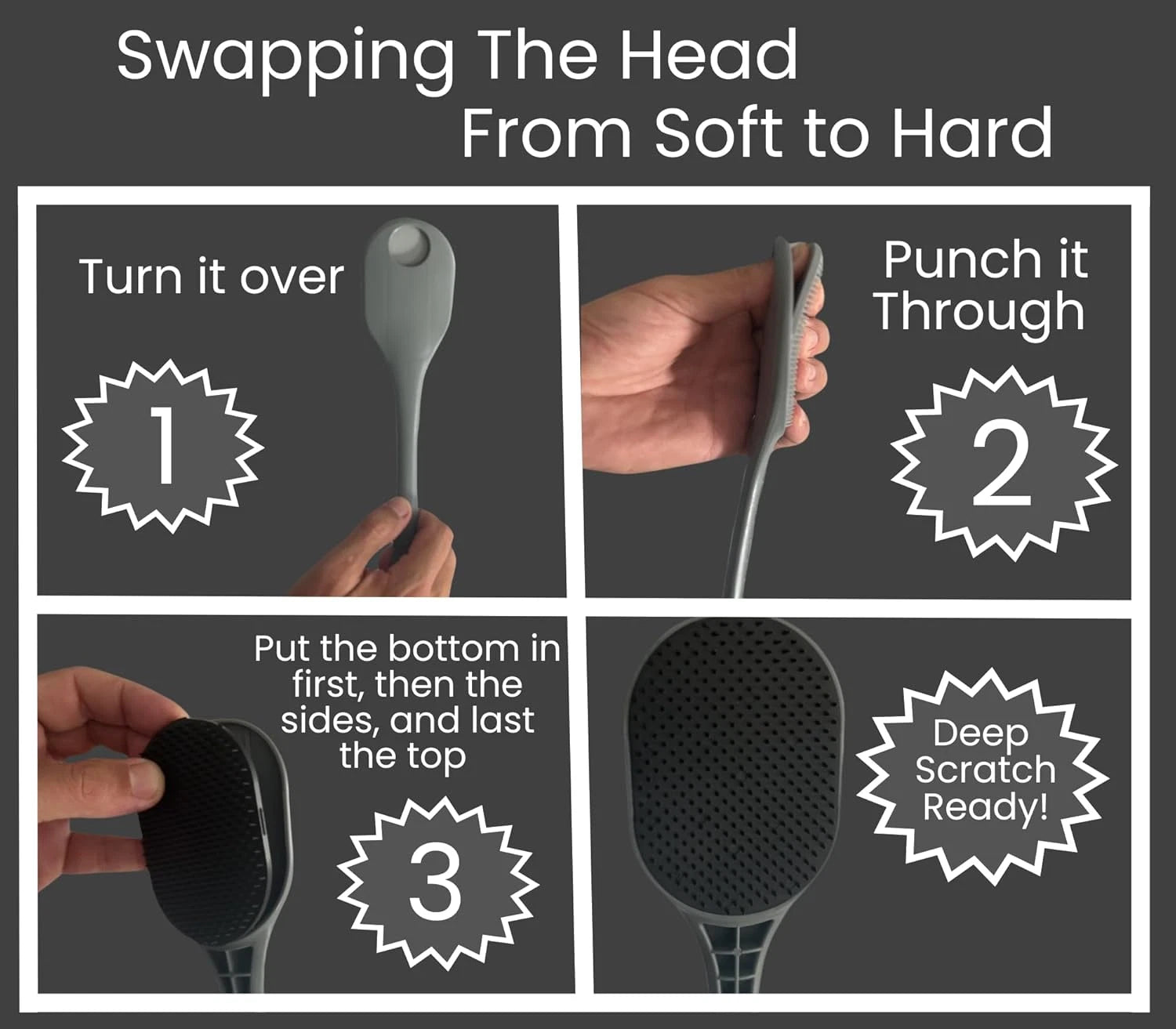 Back Scratcher, Scalp Massager, Back Massager, & Exfoliator Has Large Scratch,,