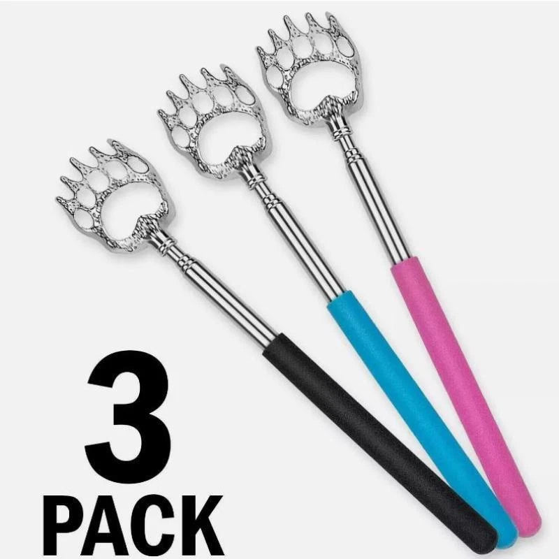 3 Pack Metal Back Scratcher Back Extendable Massager Bear Claw Telescopic New