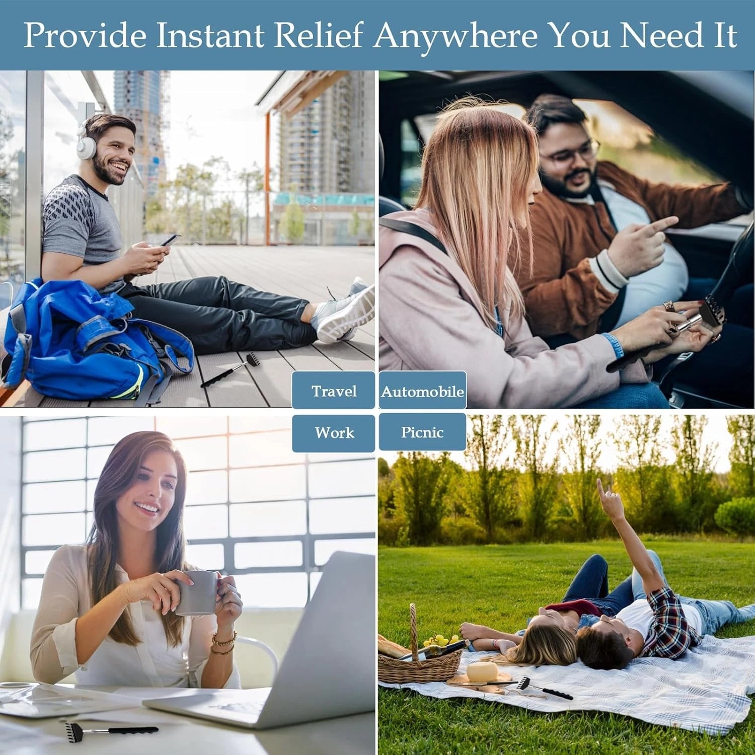 3 Pack Extendable Back Scratcher Stainless Steel Portable Telescoping Back NEW