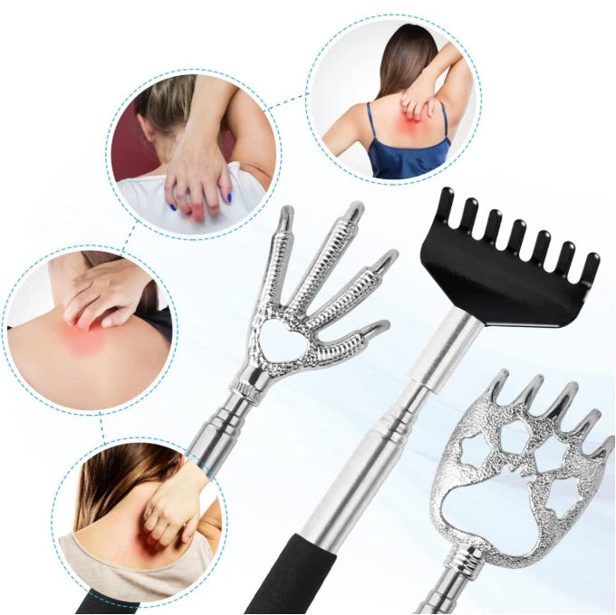 3 Pack Back Scratcher Metal Portable Telescoping Back Scratchers