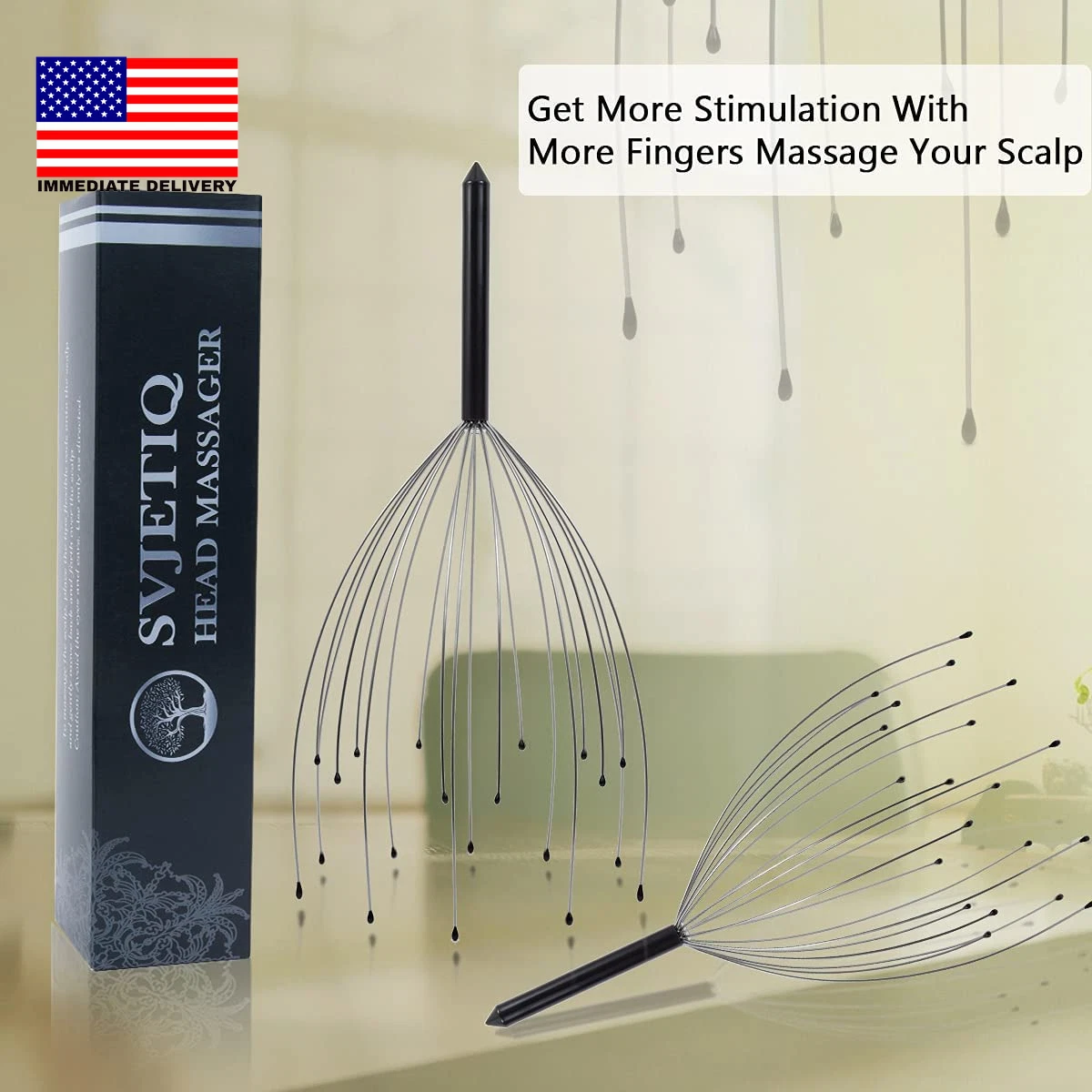 2 Pack Head Massager/ Scratcher 20 Fingers Handheld Scalp Massage Tingler for De
