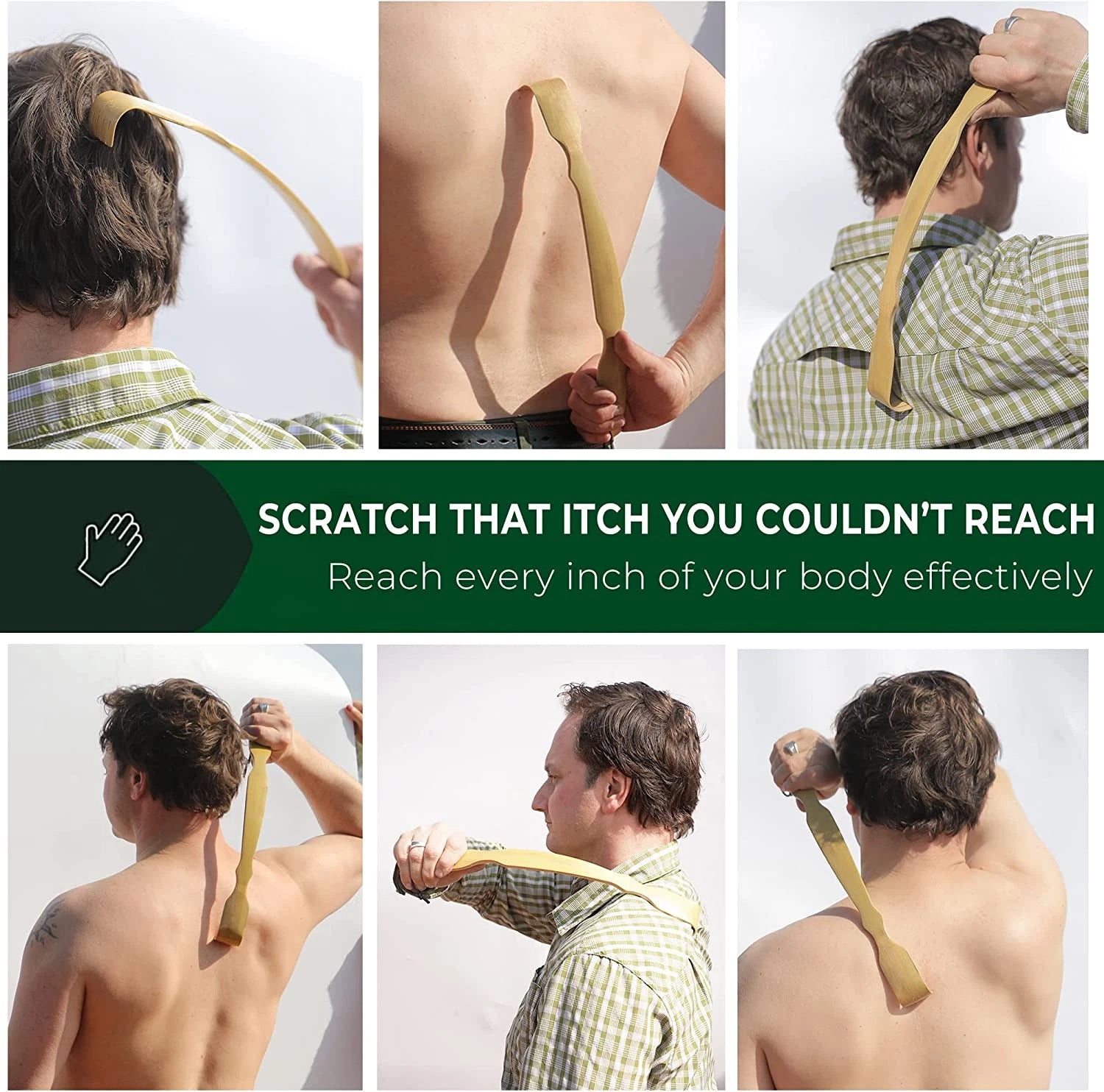 Renook Back Scratcher for Men, Women & Kids - 17'' Bamboo Scratchers with Long H