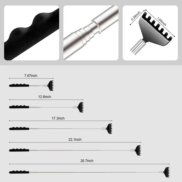 Back Scratcher 3 Pack Different Design Stainless Telescopic scratchers...