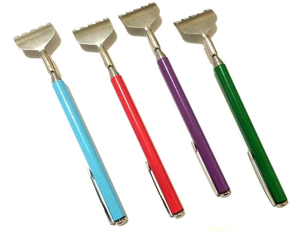 4 Pcs Extendable Stainless Steel Telescoping Back Scratcher Pen clip Extends 17"
