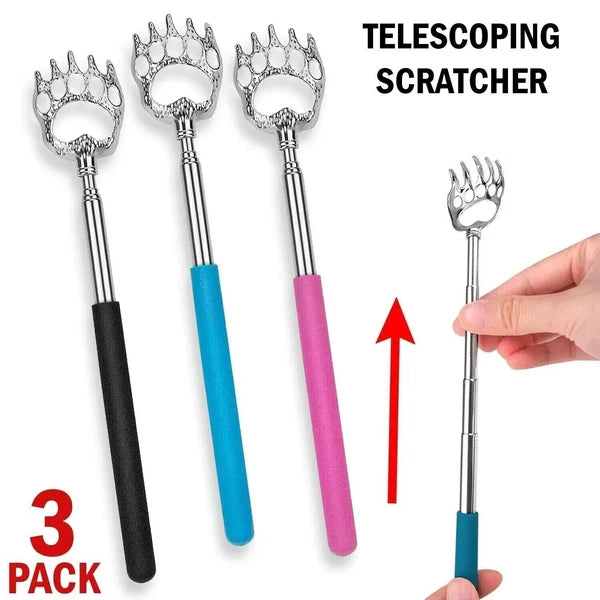 3X Bear Claw Telescopic Metal Back Scratcher Back Extendable Massager Gift
