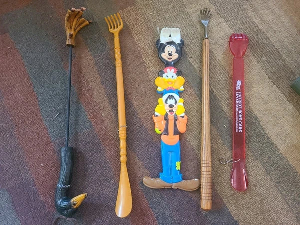 Lot Of 5 Back Scratchers Wood Plastic Disney