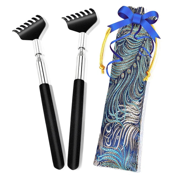 2 Pack Portable Extendable Back Scratcher Metal Telescoping Back Scratchers