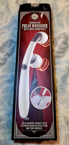 Cordless Pulse Massager w/ Back Scratcher - Vibration Pain Relief Open Box