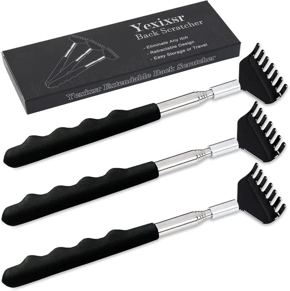 3 Pack Back Scratcher Extendable Metal Portable Back Scratcher for Men Women