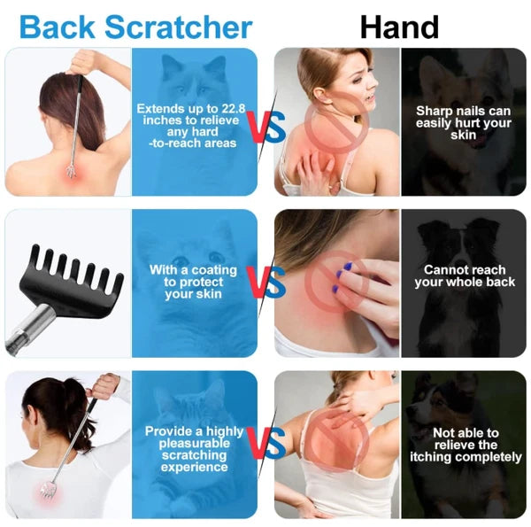 3 Pack Back Scratcher Metal Portable Telescoping Back Scratchers