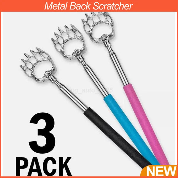 3 Pack Metal Back Scratcher Back Extendable Massager Bear Claw Telescopic New