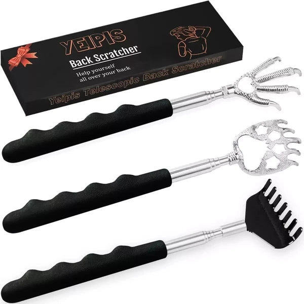 3 Pack Back Scratcher Metal Portable Telescoping Back Scratchers
