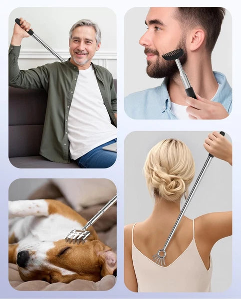 Gelibo Telescoping Back Scratcher with 5Pcs Detachable Heads,Fathers Day