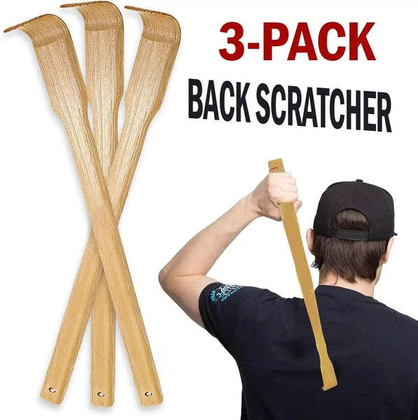 3X Natural Bamboo 18.3" Back Scratcher Long Reach Pick Itch Relief Massage Tool