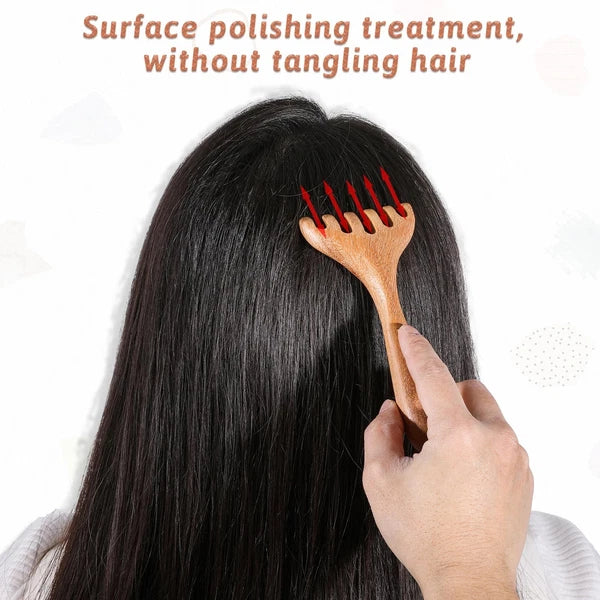 2 Pack Portable Wooden Head Massager Scalp Scratcher for Relaxation Stress