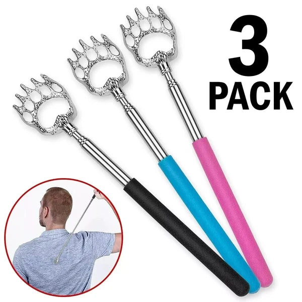 3 Pack Metal Back Scratcher Back Extendable Massager Bear Claw Telescopic US