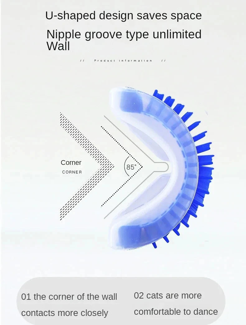 Cat Corner Self Groomer Brush Wall Mounted Cat Scratcher & Massager Comb