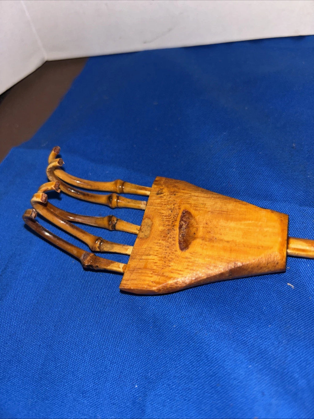 Unique Wooden Back Scratcher- Tines Shaped  Like Finger Bones- 19”-Estate Find