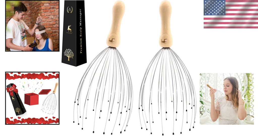 Adjustable 28 Finger Head Massager - Perfect Gift for Stress Relief & Relaxation