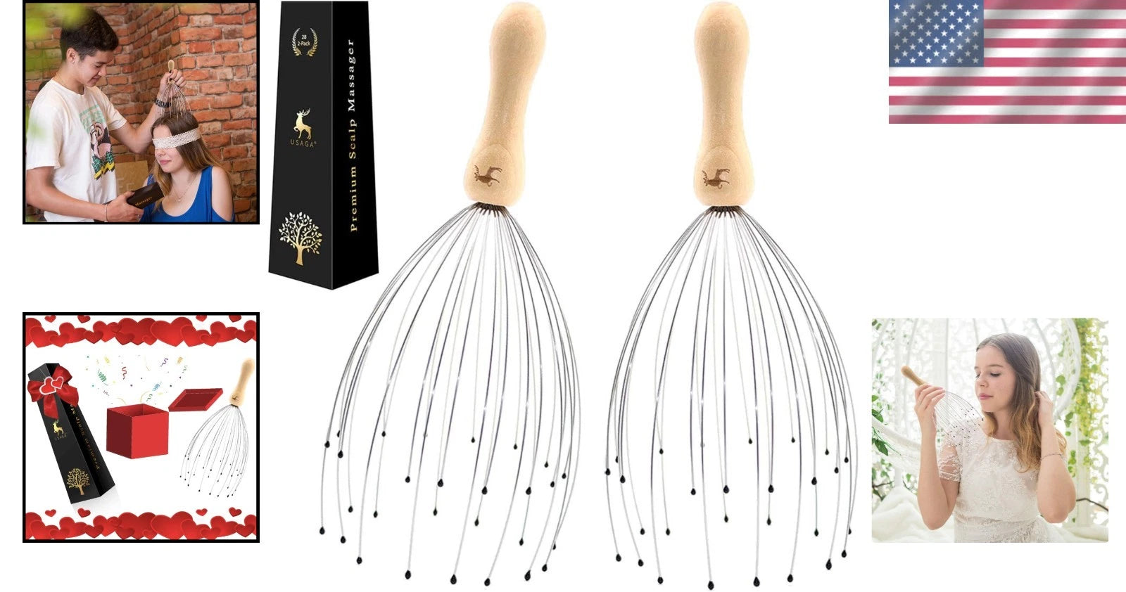 Adjustable 28 Finger Head Massager - Perfect Gift for Stress Relief & Relaxation
