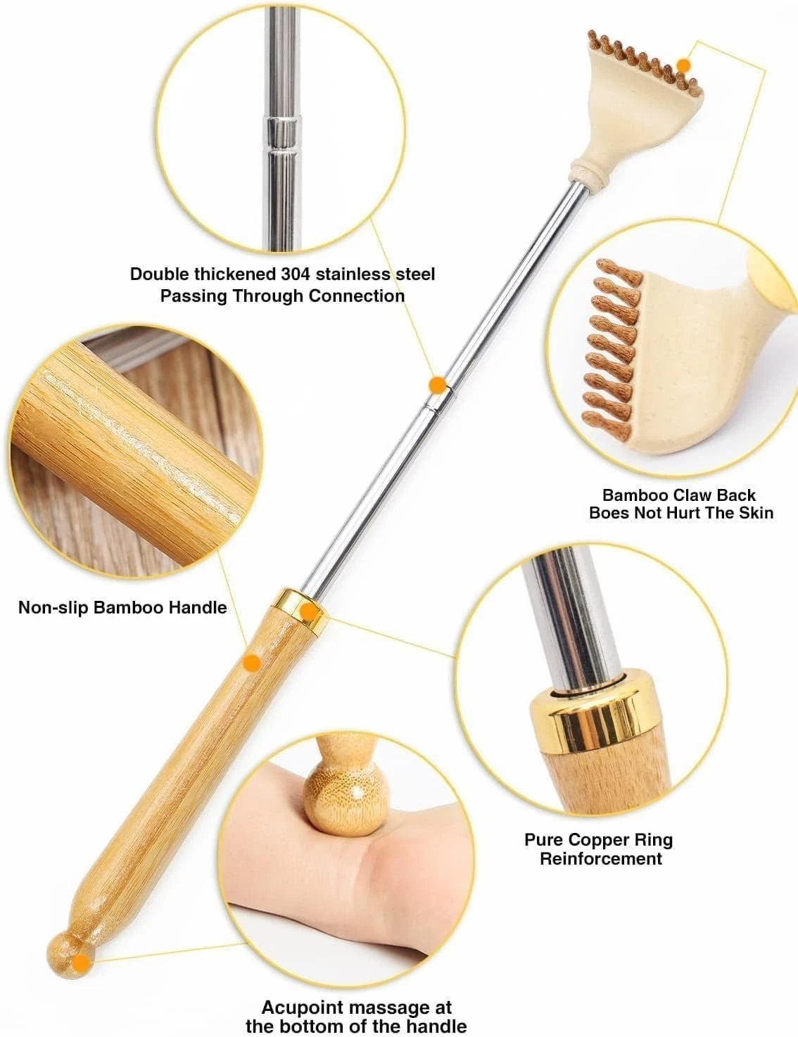 Eco-Friendly Extendable Bamboo Back Scratcher - Perfect Gift for All Occasions