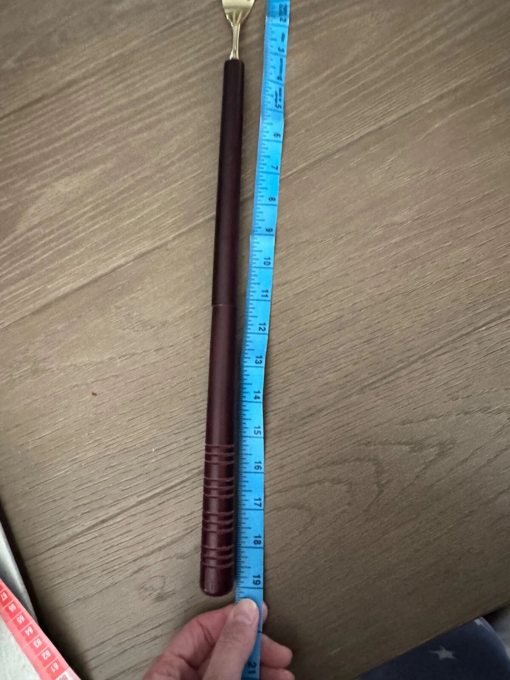 Vintage Brass Hand Shaped Back Scratcher 19" Long with Wood Handle