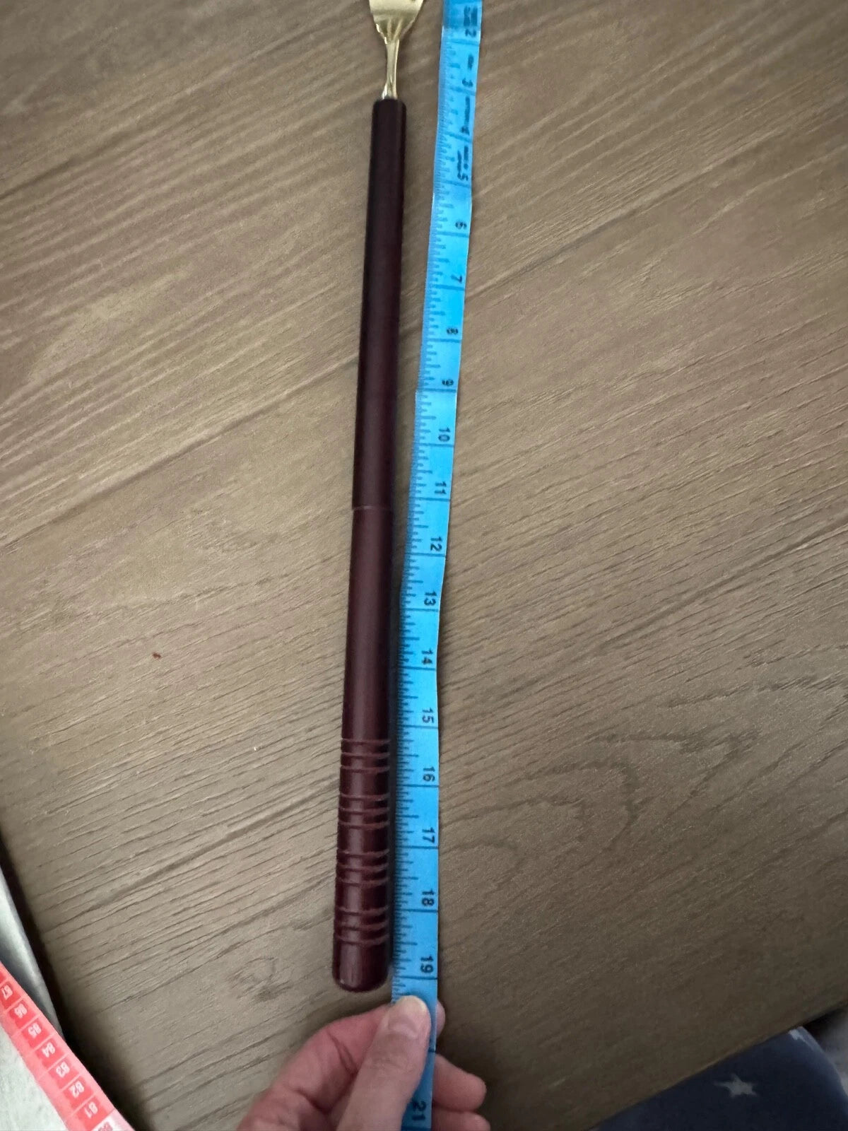 Vintage Brass Hand Shaped Back Scratcher 19" Long with Wood Handle