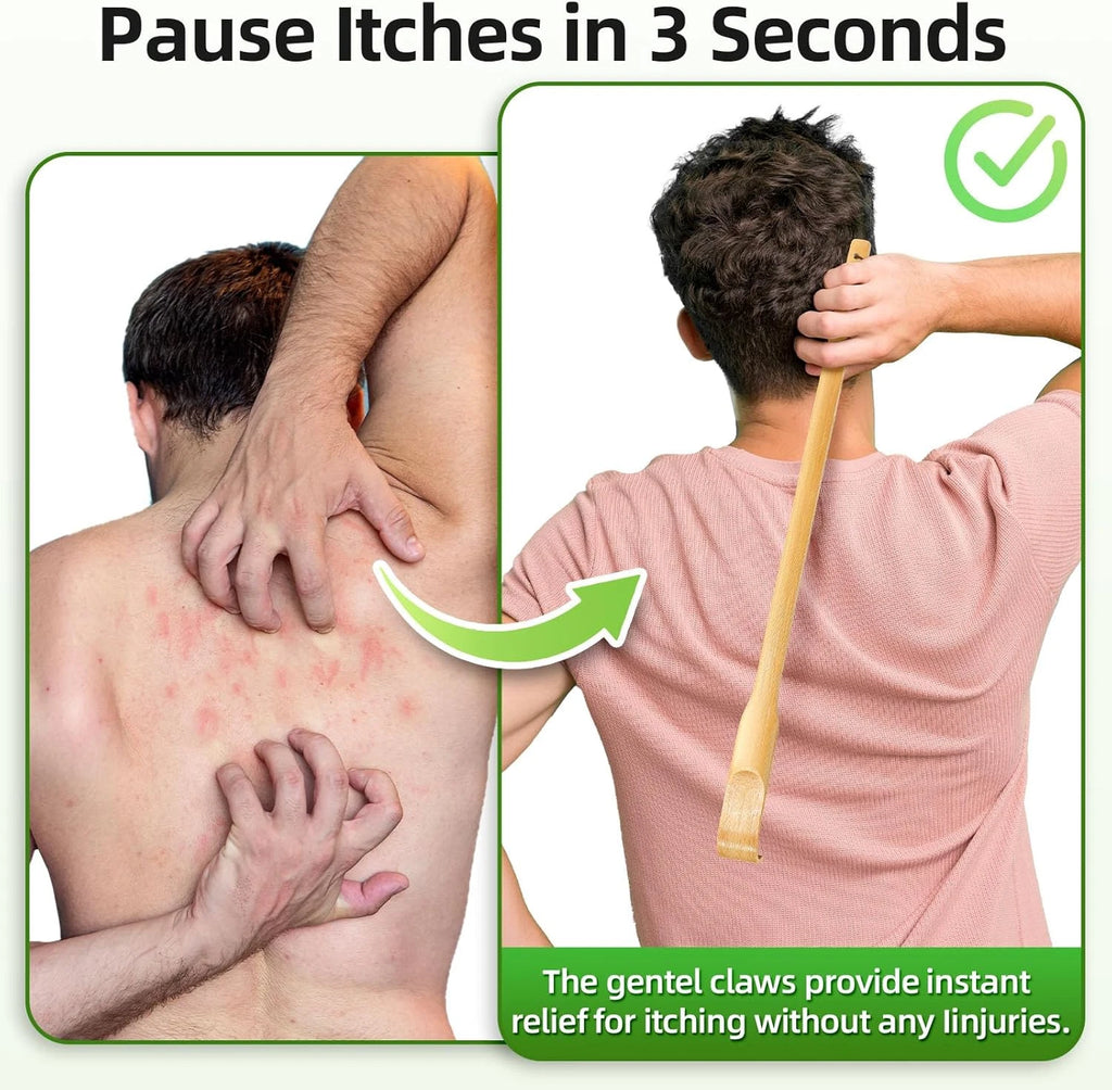 Back Scratcher, 2 Pieces 16.5" Natural Strong Sturdy Traditional Bamboo Wooden B