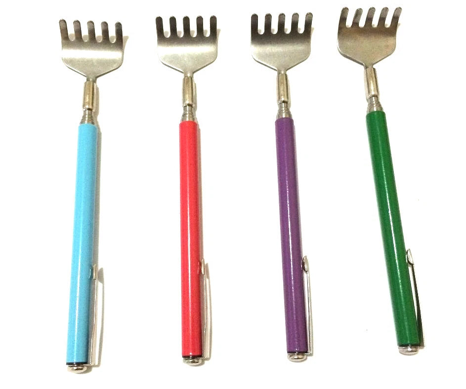 4 Pcs Extendable Stainless Steel Telescoping Back Scratcher Pen clip Extends 17"
