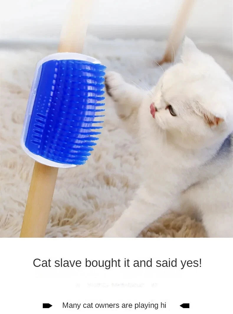 Cat Corner Self Groomer Brush Wall Mounted Cat Scratcher & Massager Comb