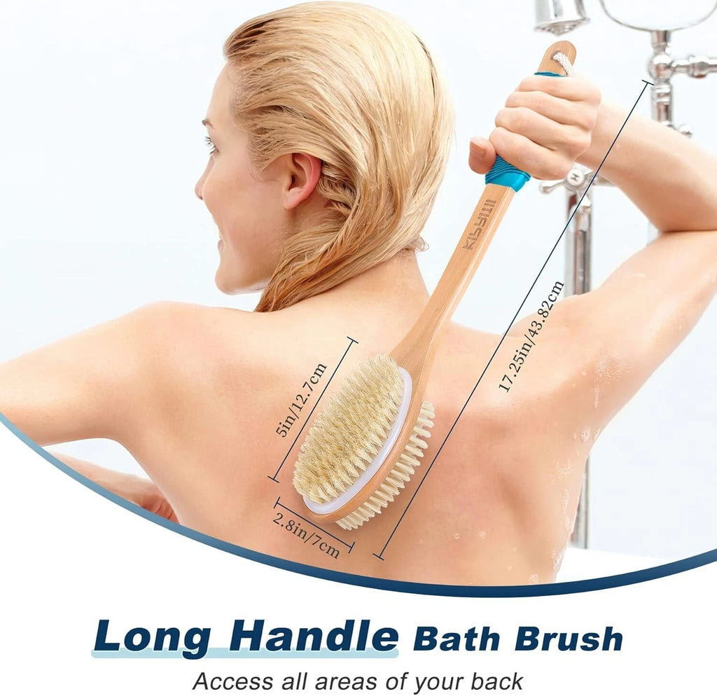 Back Scratcher Double Sided Exfoliating Body Scrubber for Women and Men (Blue)