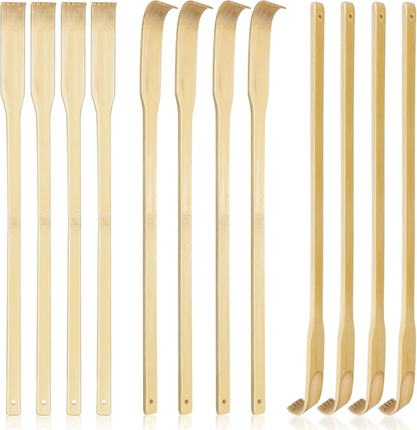 12 PCS Natural Bamboo Back Scratcher Traditional Wooden Back Scratcher,Long Back