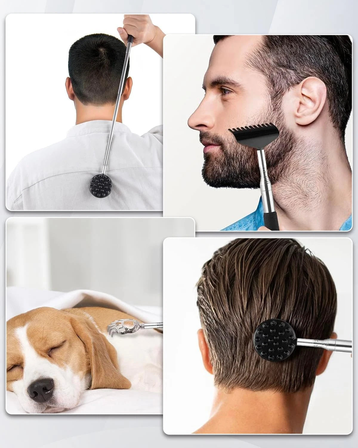 TUKUOS Telescoping Back Scratcher with 4Pcs Detachable Scratching Heads