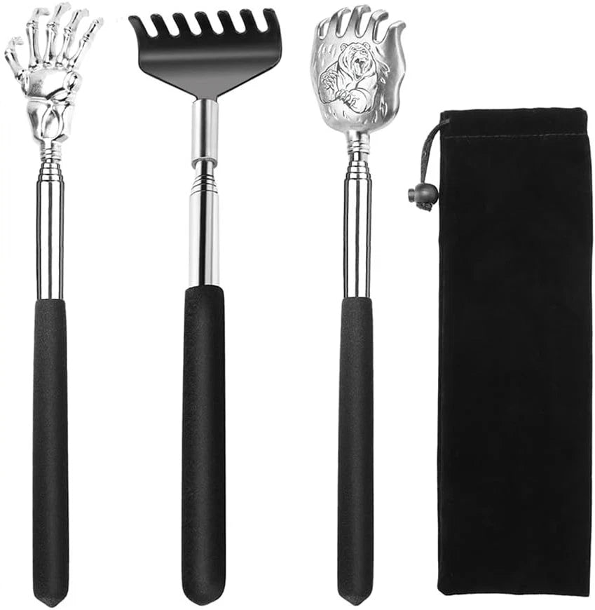 3Pcs Back Scratcher Extendable Telescoping Massager Portable Stress Relief Tool