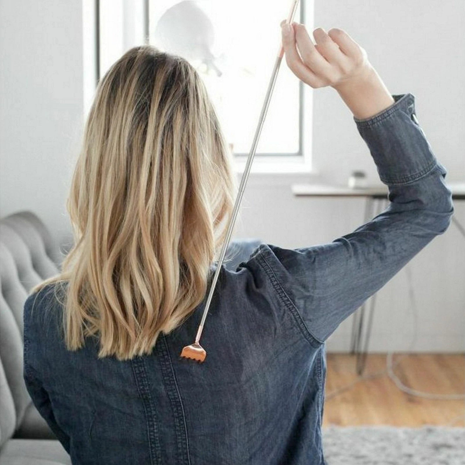 Kikkerland Extendable Copper Back Scratcher Telescopic Handle Portable Gift Idea